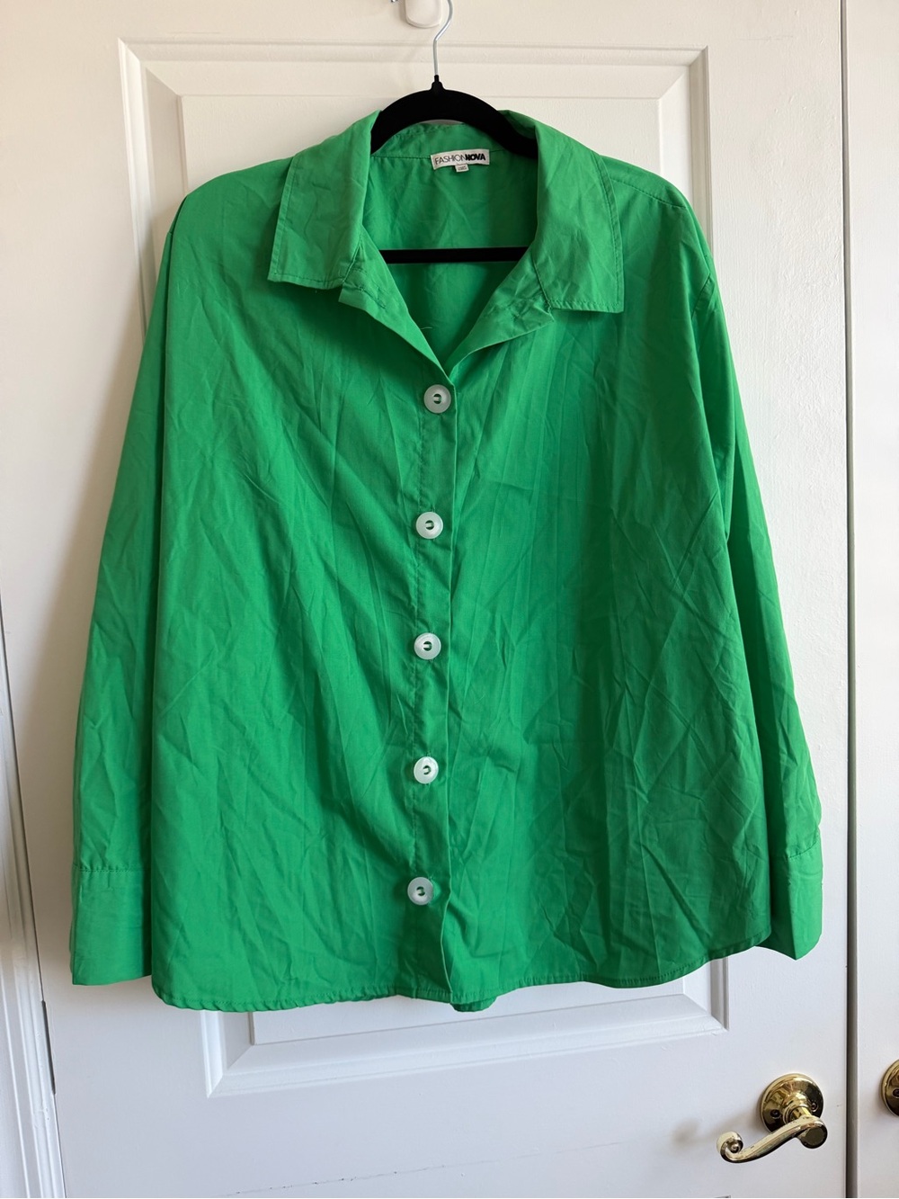 Green Button-Front Shirt